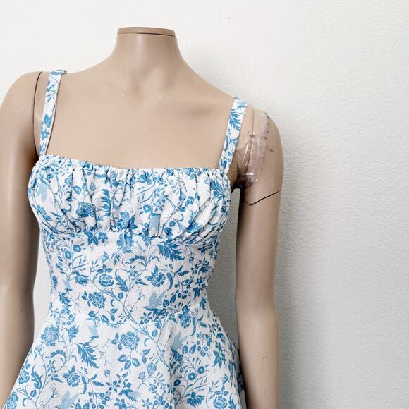 [Hello Molly] Full of Fun Blue Floral Print Tiered Ruffle Maxi Dress NWT Size 10 - Picture 10 of 12